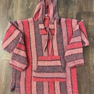 Source Unknown Red and Pink Striped Hoodie